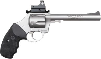 Charter Arms 73565 Mastiff Target Large Frame 357 Mag 5 Shot, 6" Stainless Steel Barrel, Cylinder & Frame, Sightmark Micro Optic, Picatinny Rail, Black Rubber Grip, Exposed Hammer
