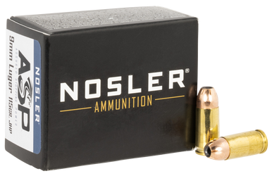 Nosler ASP Handgun Ammo 9mm 115 gr. HG JHP 20 rd.