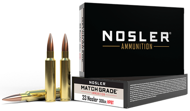 Nosler Match Grade Rifle Ammunition 33 Nosler 300 gr. CC HPBT 20 rd.