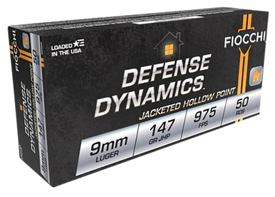 Fiocchi Defense Dynamics Centerfire Handgun Ammo 9mm 147 gr. JHP 50 rd.