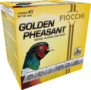 Fiocchi 28GP75 Golden Pheasant Extrema 28Gauge 2.75" 7/8oz 7.5Shot 25 Rounds