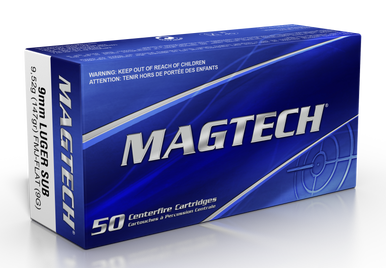 Magtech 9G Range/Training  9mmLuger 147gr Full Metal Jacket Flat Subsonic 50 Rounds