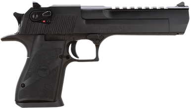 Magnum Research DE357 Desert Eagle Mark XIX 357 Mag Caliber with 6" Picatinny Rail Barrel, 9+1 Capacity, Overall  Black Finish Carbon Steel, Beavertail Frame, Serrated Slide &  Rubber Grip