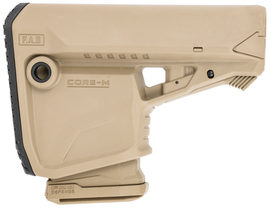 FAB Defense EXGLCOREMAGT GL-Core Survival Buttstock w/Rubber Butt Pad & Built In Mag Carrier for AR-Platform Compatible w/Mil-Spec & Commercial Tubes Tan Polymer (Tube NOT Included)