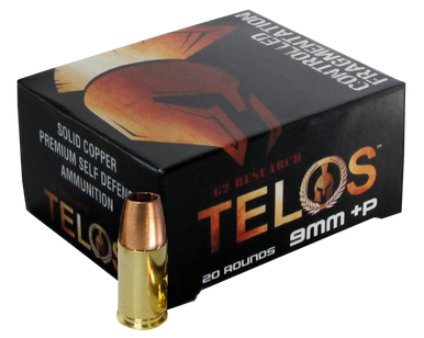 G2 Research G00619 Telos  9mmLuger+P 92gr Fracturing Copper Hollow Point 20 Rounds
