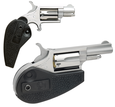 NAA 22MHG MiniRevolver 22 WMR StanlessBlack 163 in 5 rd Holster Grip