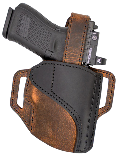 Versacarry TR22123 Trooper  OWB Size 02 Black/Brown Leather Belt Slide Right Hand