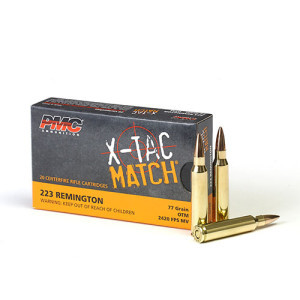 PMC X-TAC Match .223 Remington Open Tip Match 77 Grain 20 Rounds
