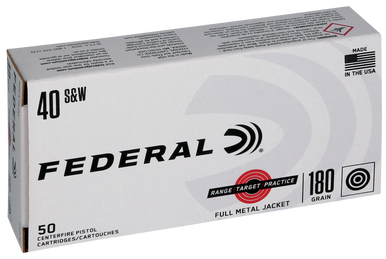 Federal RTP40180 Range & Target  40S&W 180gr Full Metal Jacket 50 Rounds
