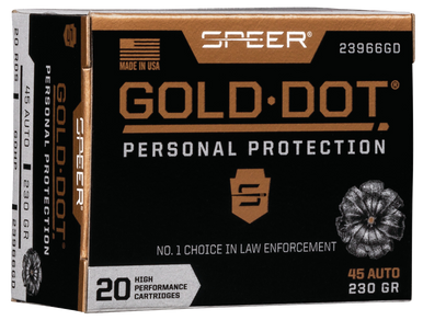 Speer Gold Dot Personal Protection Pistol Ammo 45 ACP 230 gr. HP 20 rd.