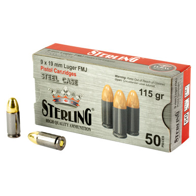 Red Army Standard Cent Arms Ster 9mm Luger Full Metal Jacket 115 Grain 50 Rounds