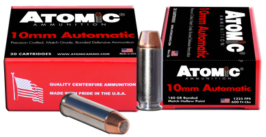 Atomic Ammunition 00457 Pistol Precision Craft 10mmAuto 180gr Bonded Match Hollow Point 20 Rounds