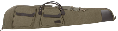 Heritage Cases 54148 North Platte Rifle Case 48" Olive Cotton Canvas w/ Leather Trim & Brushed Tricot Lining