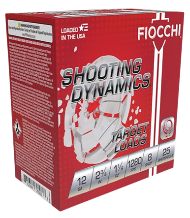 Fiocchi 12SDHV8 Shooting Dynamics Target 12Gauge 2.75" 1 1/8oz 8Shot 25 Rounds