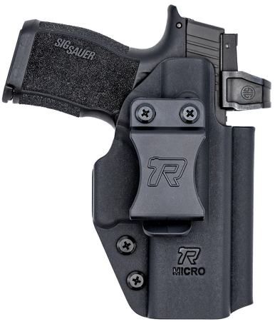 Rounded Gear RGUNVRSLCMPCTBLK Universal Kydex  IWB Black Kydex Belt Clip Fits Compact Sized Handguns Right Hand