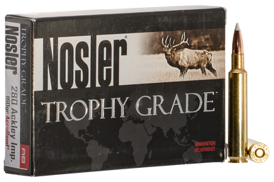 Nosler Trophy Grade Rifle Ammunition 280 Ack Imp 160 gr. AB SP 20 rd.
