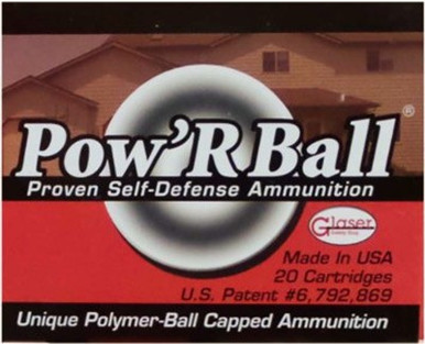Glaser Pow'RBall Handgun Ammunition  .38 Spl (+P) 100 gr JHP 1150 fps 20/box