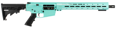 Alex Pro Firearms Guardian 308 Winchester, 16in. Barrel, 20rd, Black Mil-spec A2 Grip & M4 Stock. Robin's Egg - Blue