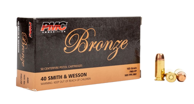 PMC Bronze .40 S&W Handgun Ammo - 165 Grain | FMJ-FP | 50rd Box