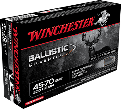 Winchester Ballistic Silvertip 45-70 Government Nosler Ballistic Tip 300 Grain 20 Rounds