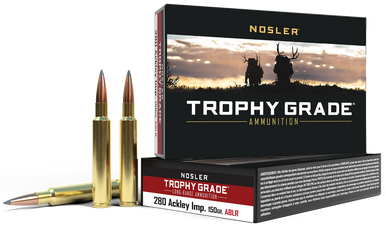 Nosler Trophy Grade Long Range Rifle Ammunition 280 Ack Imp 150 gr. ABLR SP 20 rd.