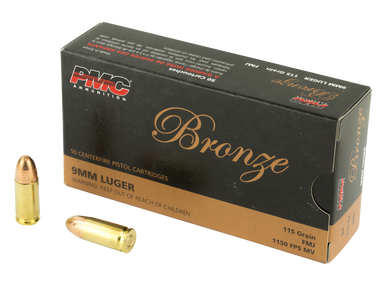 PMC Bronze 9mm Luger FMJ 115 Grain 50 Rounds