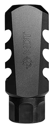 Mdt Sporting Goods Inc 103516BLK Elite Muzzle Brake  30 Cal (7.62mm), Black Steel, 3 Port, 5/8"-24 tpi
