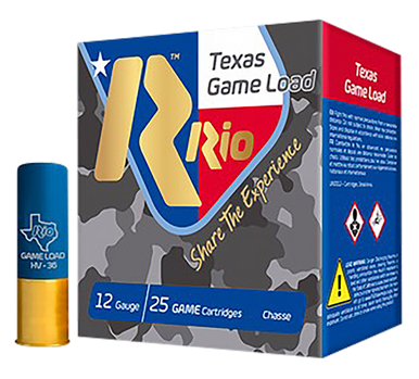 Rio Ammunition TGHV368TX Texas Game Load High Velocity 12 Gauge 2.75" 1 1/4 oz 8 Shot 25 Rounds