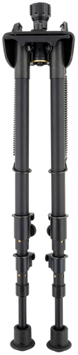 Harris Bipods S-25CP Swivel 25C Picatinny, 13.50-27", Black Steel/Aluminum, Rubber Feet