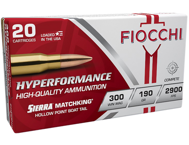 Fiocchi 300WMMKE Hyperformance Compete 300Win Mag 190gr Sierra MatchKing BTHP 20 Rounds