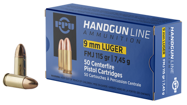 Prvi Partisan PPH9F1 9mm Luger Full Metal Jacket 115 Grain 50 Rounds