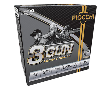 Fiocchi 12DH3G75 3-Gun Match Legacy Series 12Gauge 2.75" 1 1/8oz 7.5Shot 25 Rounds