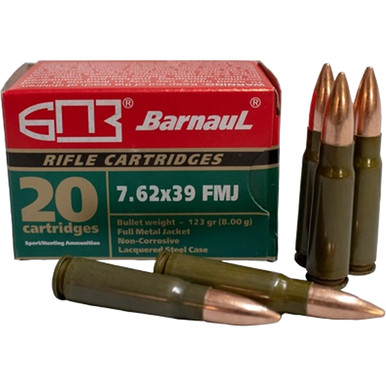 Barnaul Steel Case Rifle Ammo 7.62x39 123 gr. FMJ 20 rd.