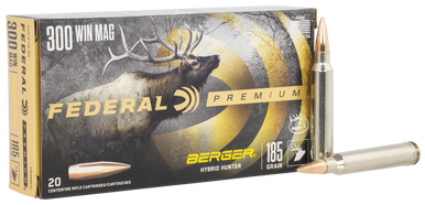 Federal Premium Berger Hybrid Hunter 300 Winchester Magnum 185 Grain 20 Rounds