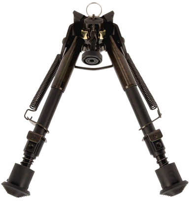 Allen 2207 Bozeman  Rifle Bipod Black Aluminum w/Sling Swivel Stud Mount, Rubber Feet & 6-9" Vertical Adjustment