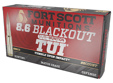 Fort Scott Munitions Rifle Ammo 8.6 Blackout 285 gr. Subsonic TUI 20 rd.