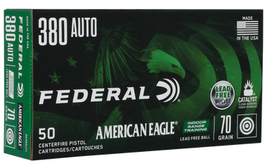 Federal AE380LF1 American Eagle Indoor Range Training 380ACP 70gr Lead Free IRT 50 Rounds