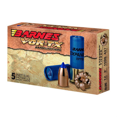Barnes VOR-TX Shotgun Ammo 12 ga. 3 in. 438 gr. Expander Tipped Slug 5 rd.