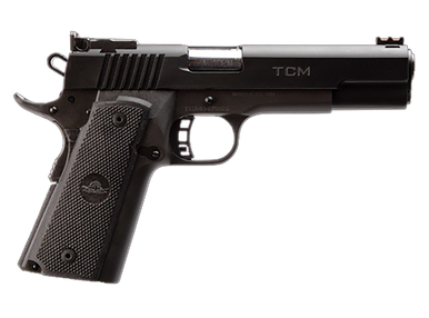 Rock Island 56878 TCM Standard Armorlube MS Mid-Size 22 TCM 17+1 4.20" Black PECVD Coating Steel Ramped w/Crowning Barrel, Black PECVD Coating Serrated Slide & Frame w/Beavertail Black Polymer Grips