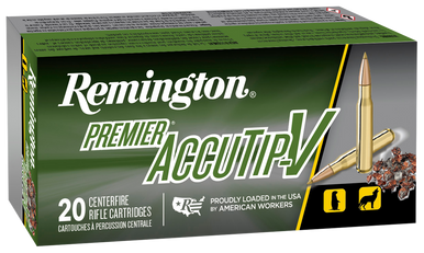 Remington Ammunition 21202 Premier Accutip-V 224Valkyrie 60gr AccuTip V Boat Tail 20 Rounds