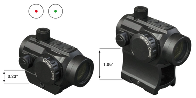 Konus 7217 Nuclear  Matte Black 1x22mm 3 MOA Dual (Red/Green) Illuminated Dot Reticle Features Dual Mounting System