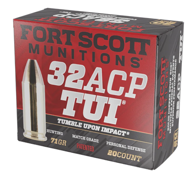 Fort Scott Munitions Pistol Ammo 32 ACP 71 gr. TUI 20 rd.