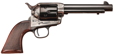 Taylors & Company 4109DE Smoke Wagon Deluxe 45 Colt (LC) 6rd 4.75" Blued Cylinder & Barrel Color Case Hardened Steel Frame Checkered Walnut Grip