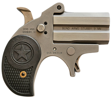 Bond Arms BASTB Stubby  9mm 2rd Shot 2.20" Matte Stainless Steel Frame Black Textured Polymer Grips
