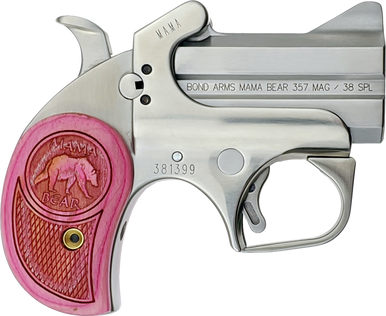 BOND ARMS Mama Bear 357 Magnum, 2.5in. Barrel, 2rd, Pink Grips - Stainless (BAMB)