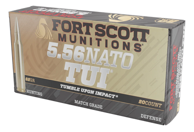 Fort Scott Munitions Rifle Ammo 5.56 NATO 62 gr. TUI Brass 20 rd.