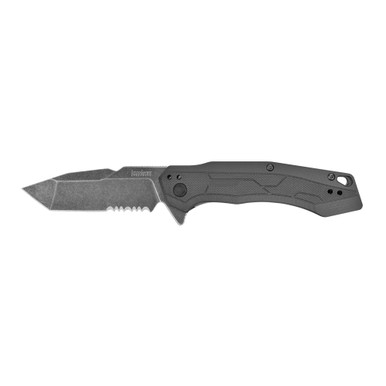 Kershaw Analyst Folding Knife 3-1/4" Partially Serrated Tanto Blade Black