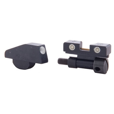Meprolight USA 227713101 Tru-Dot Adjustable Sights  Green Tritium White Outline Front Sight-Green Tritium White Outline Rear Sight Smith & Wesson K/L/N Frames