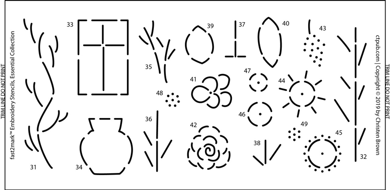 Using Essential Stencils as Template for Embroidery 