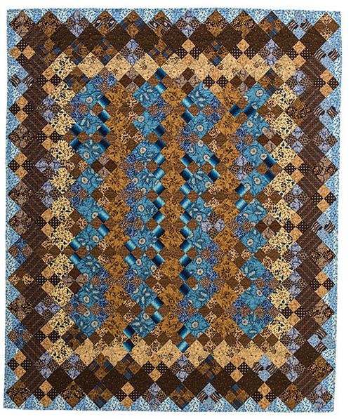 Free Project Prussian Blue Four-Patch Quilt